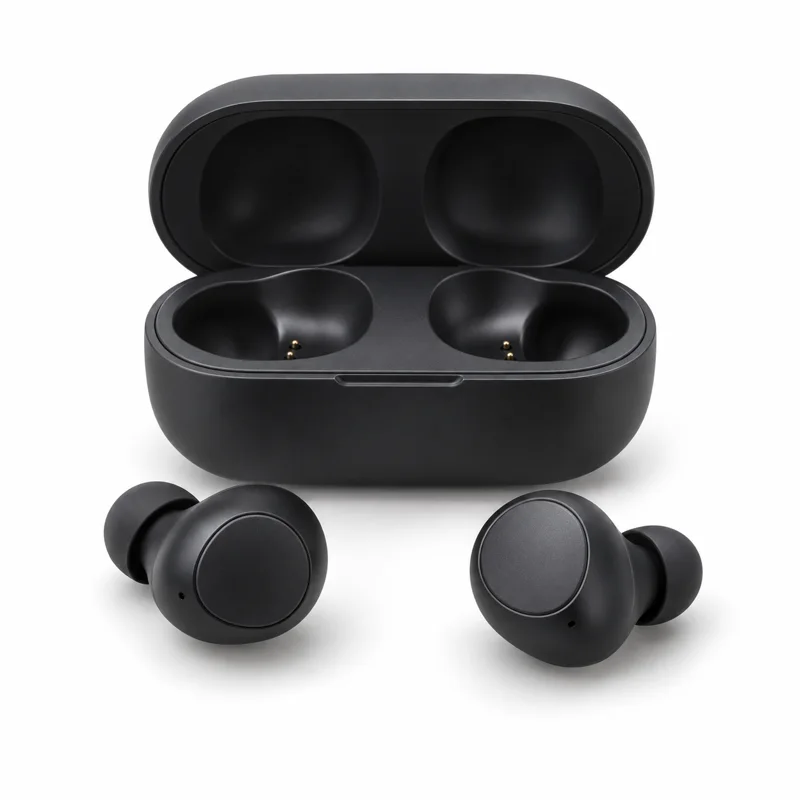 AI-generated illustration representing Bluetooth earbuds