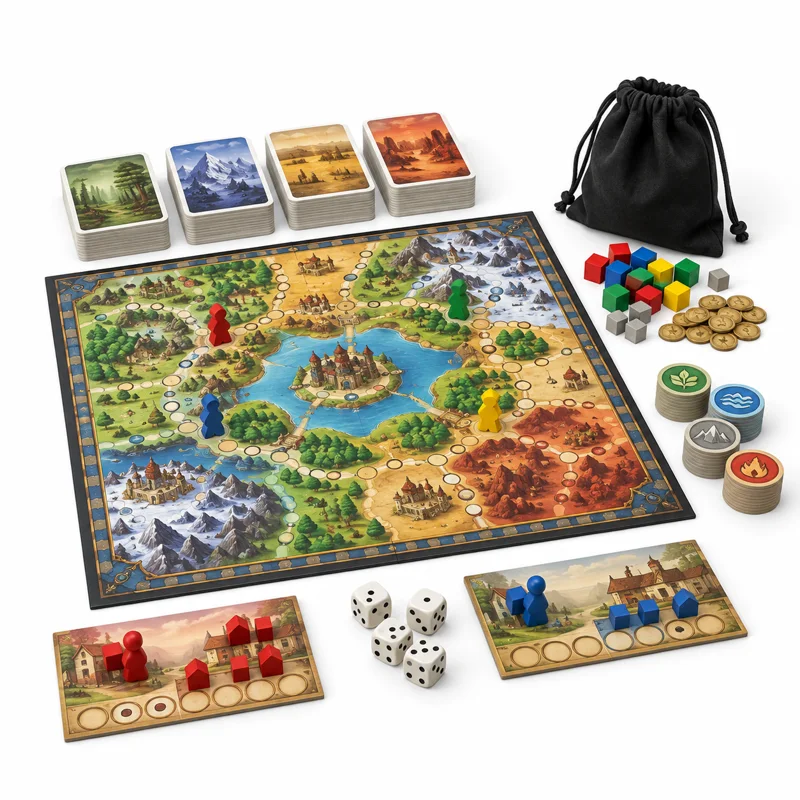 AI-generated illustration representing Board games
