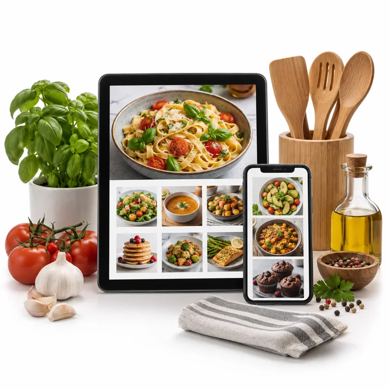AI-generated illustration representing Digital cookbooks