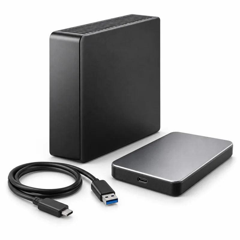 AI-generated illustration representing External storage drives