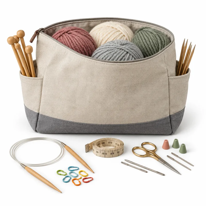 AI-generated illustration representing Knitting supplies