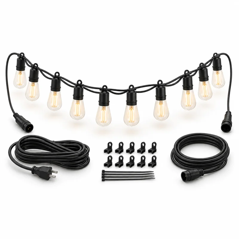 AI-generated illustration representing Outdoor string lights