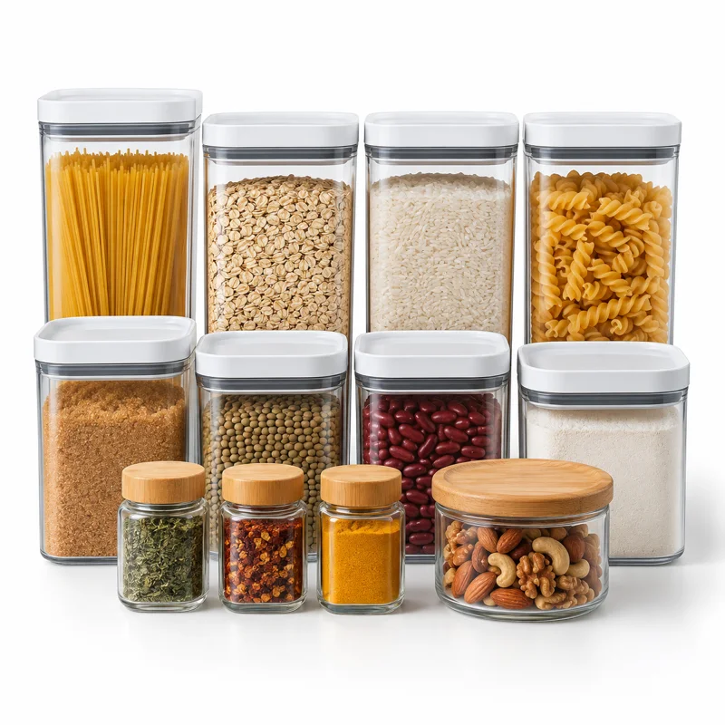 AI-generated illustration representing Pantry storage staples