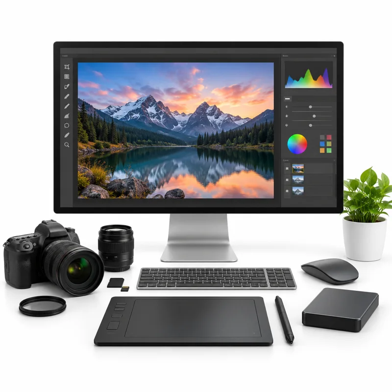 AI-generated illustration representing Photo editing software