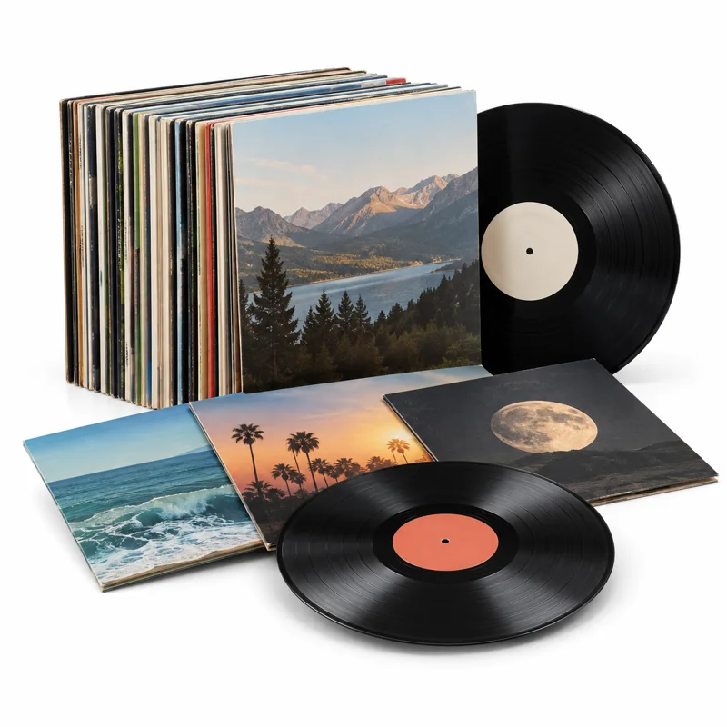 AI-generated illustration representing Vinyl records
